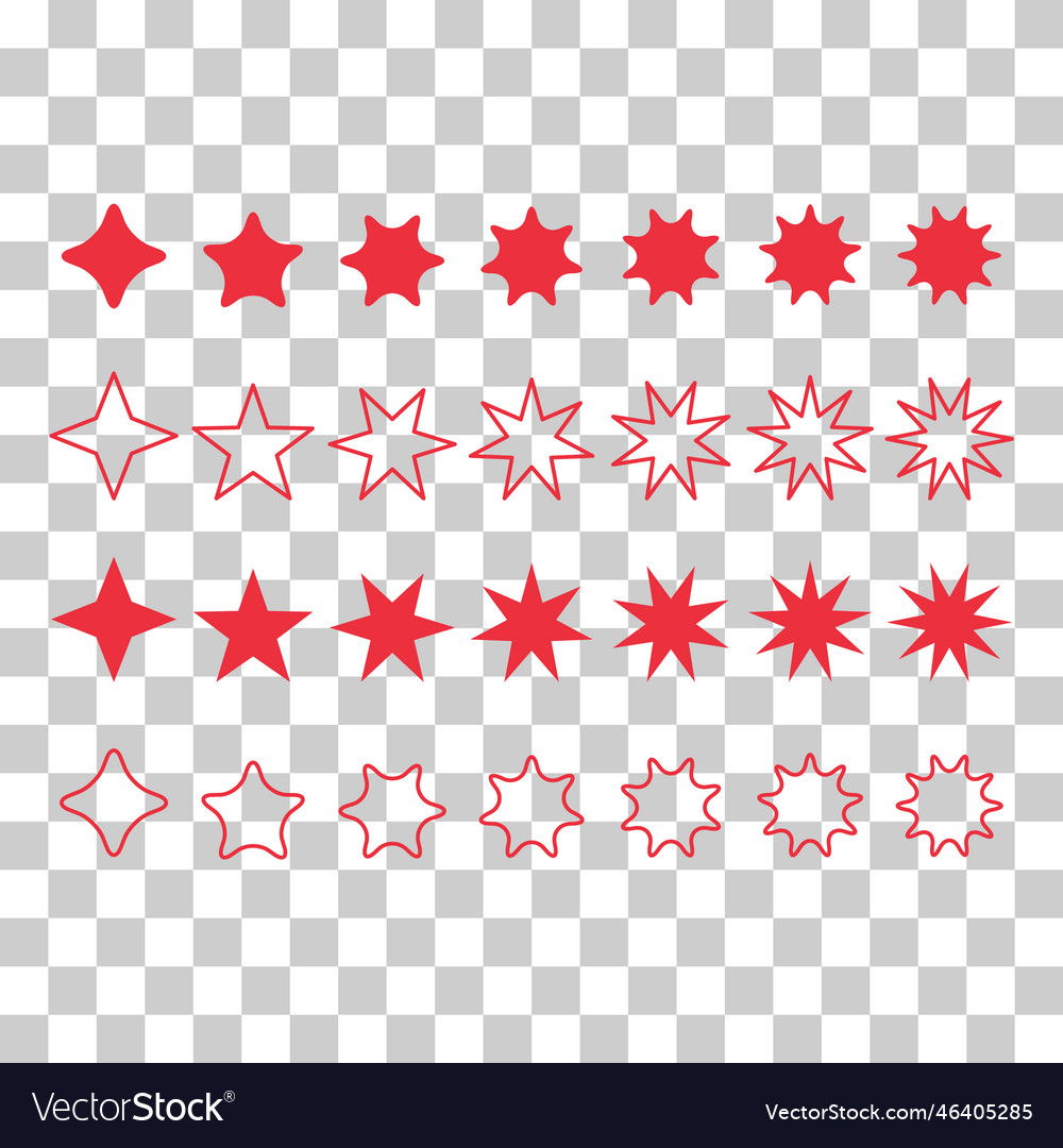 Set of icon element star flat button web design