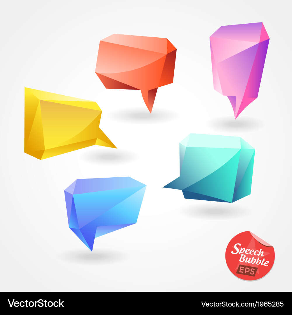 Speech bubble polygon 3d Royalty Free Vector Image