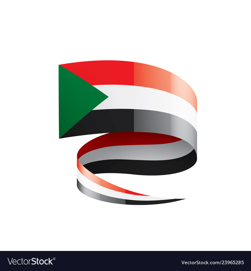 Sudan flag on a white