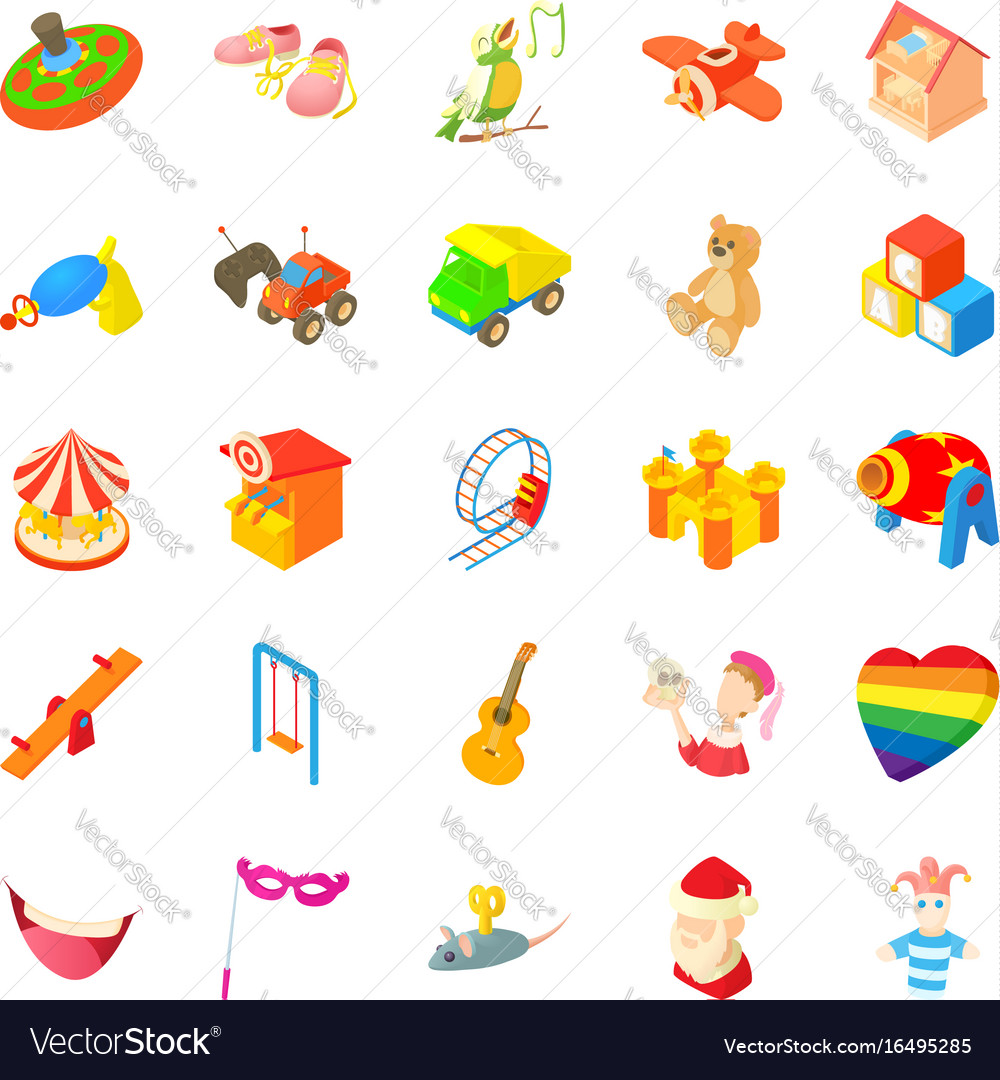 Sunshine icons set cartoon style Royalty Free Vector Image