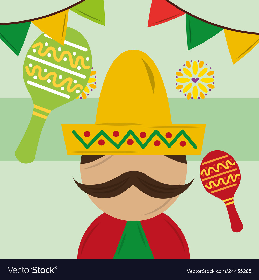 Viva mexico celebration Royalty Free Vector Image