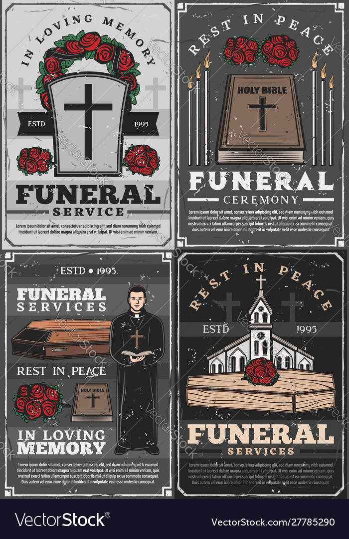 Burial ceremony church priest funeral services Vector Image