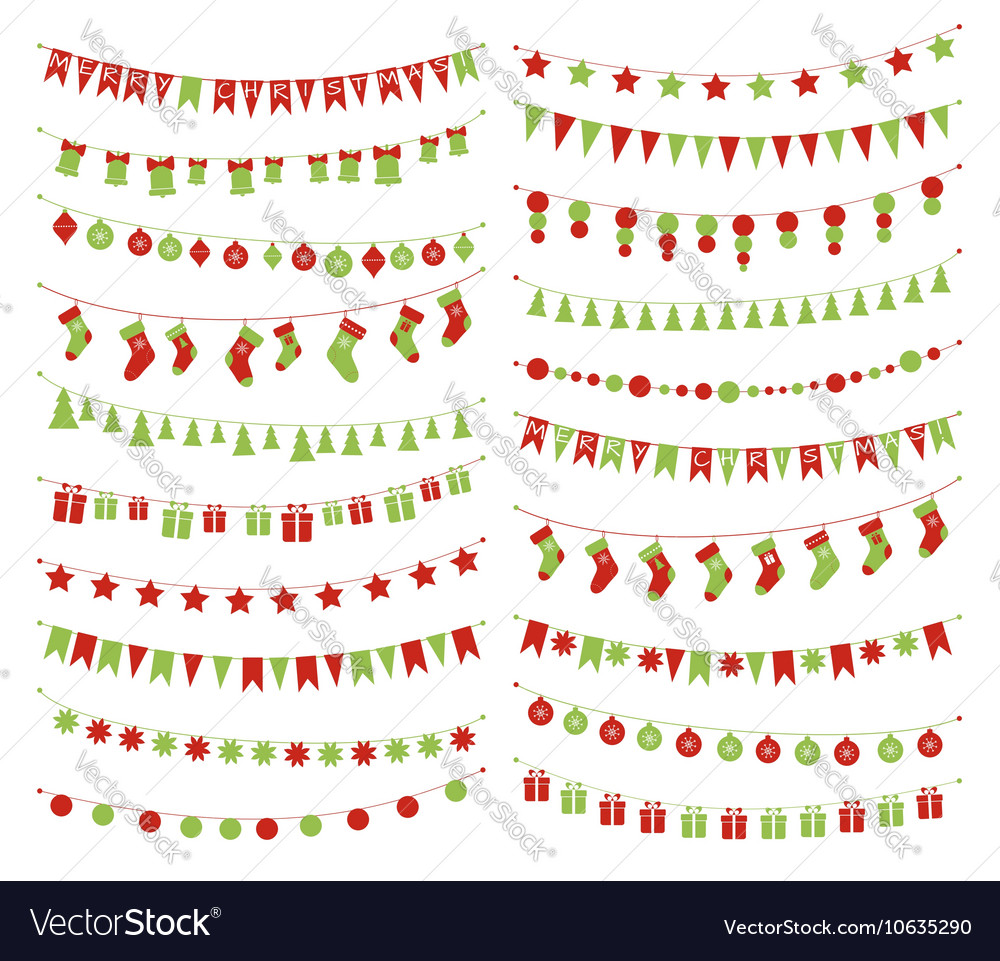 Christmas festive garlands Royalty Free Vector Image