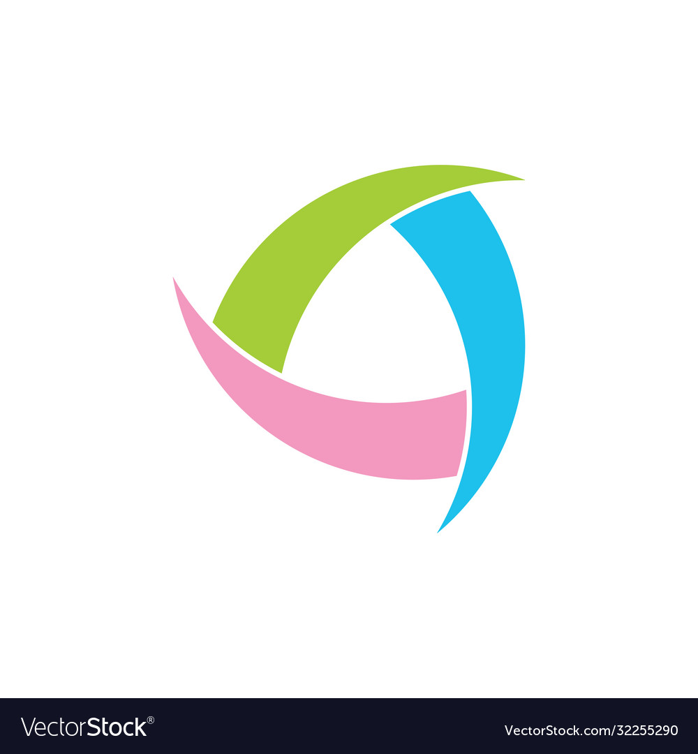 Circle curves colorful connect object logo Vector Image