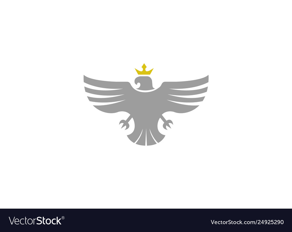 Creative eagle crown logo design Royalty Free Vector Image