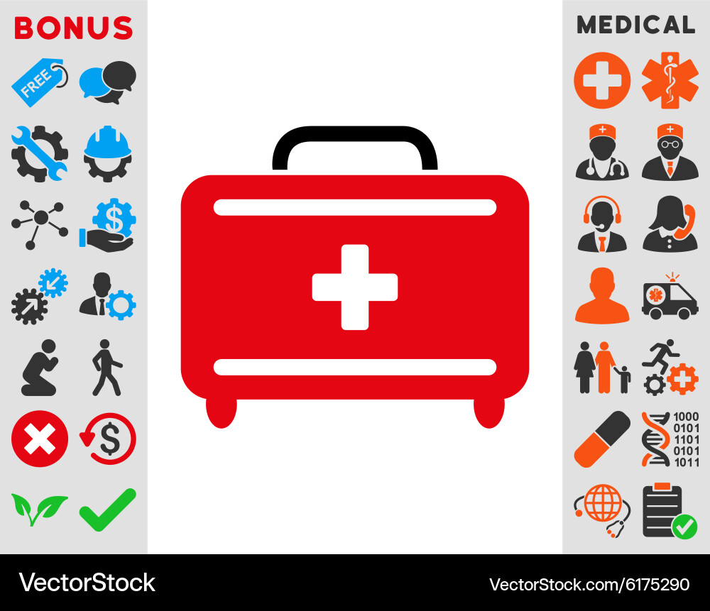 First aid toolkit icon Royalty Free Vector Image