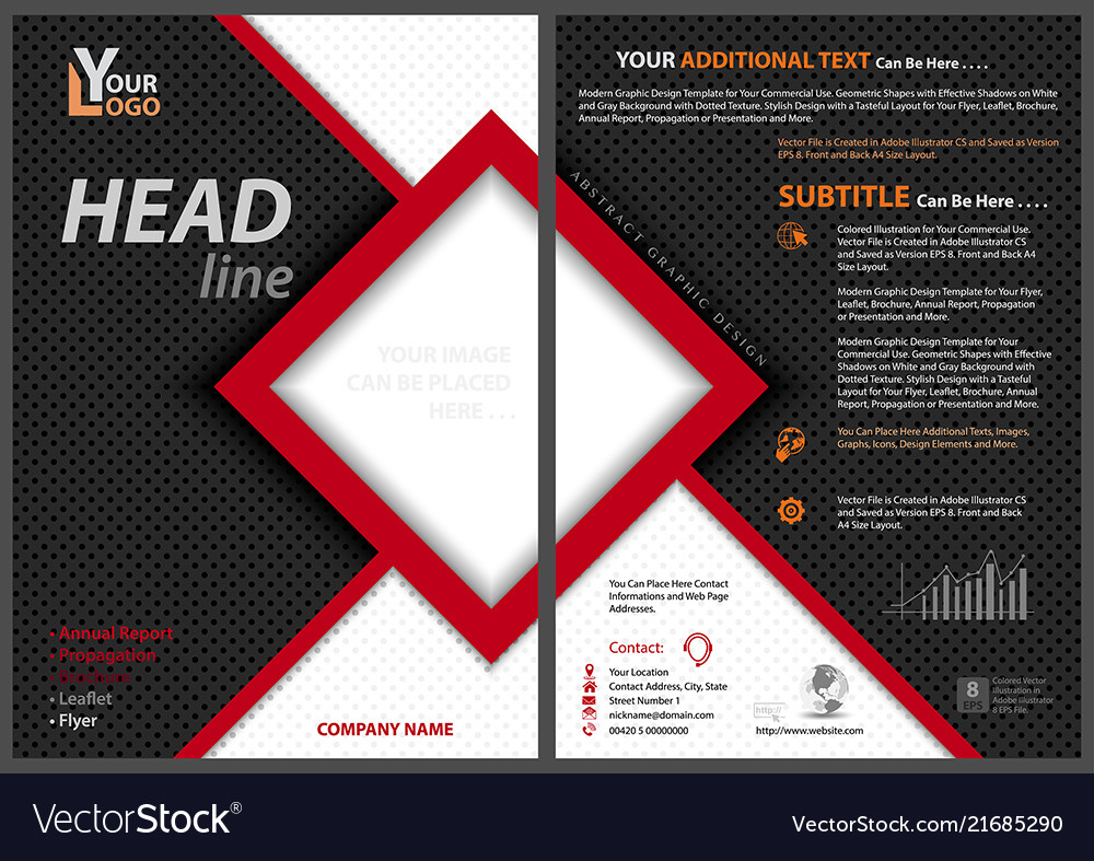 Flyer Template With Red Square Frame Royalty Free Vector