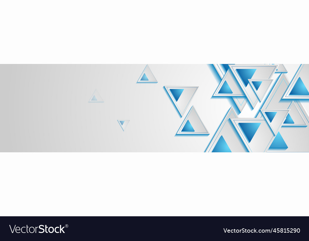 Grey and blue triangles abstract geometric tech