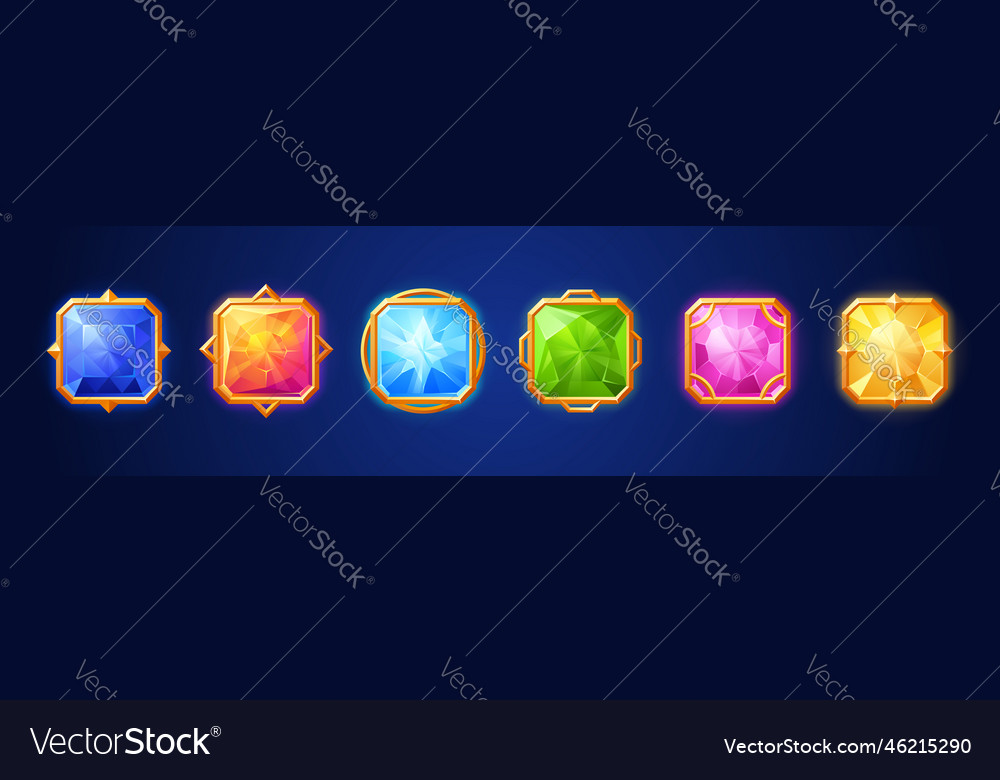 Gold and gems tresarues bubble shooter match 3 Vector Image