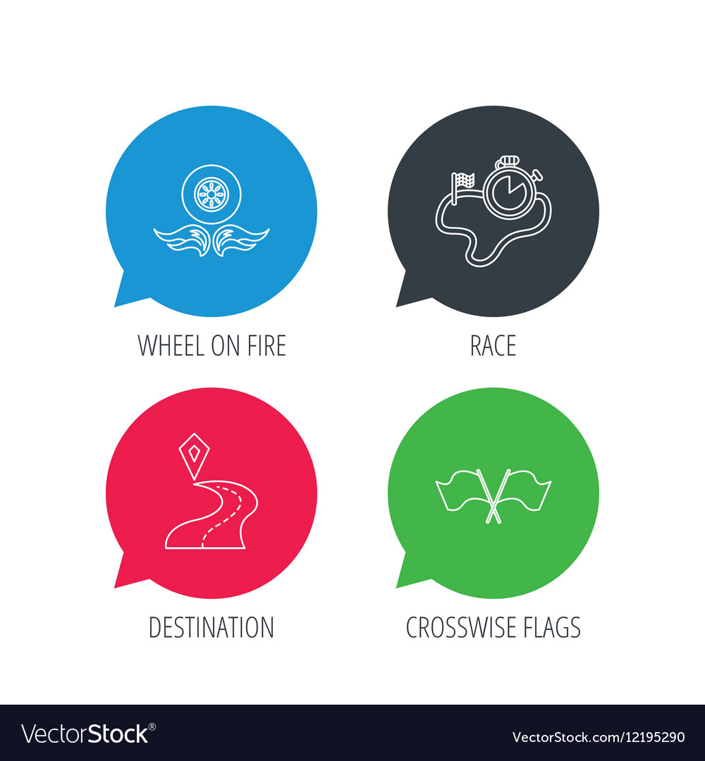 Race flags timer and destination pointer icons