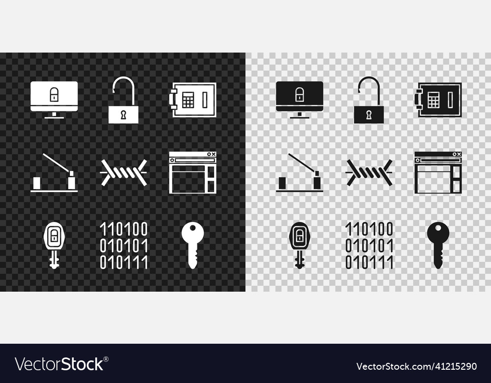 Set lock on computer monitor open padlock safe vector image Set lock on computer monitor open padlock safe