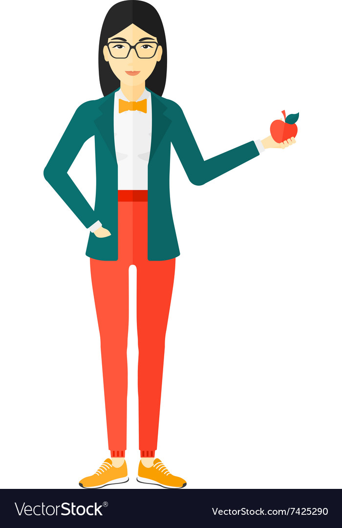 Woman holding apple