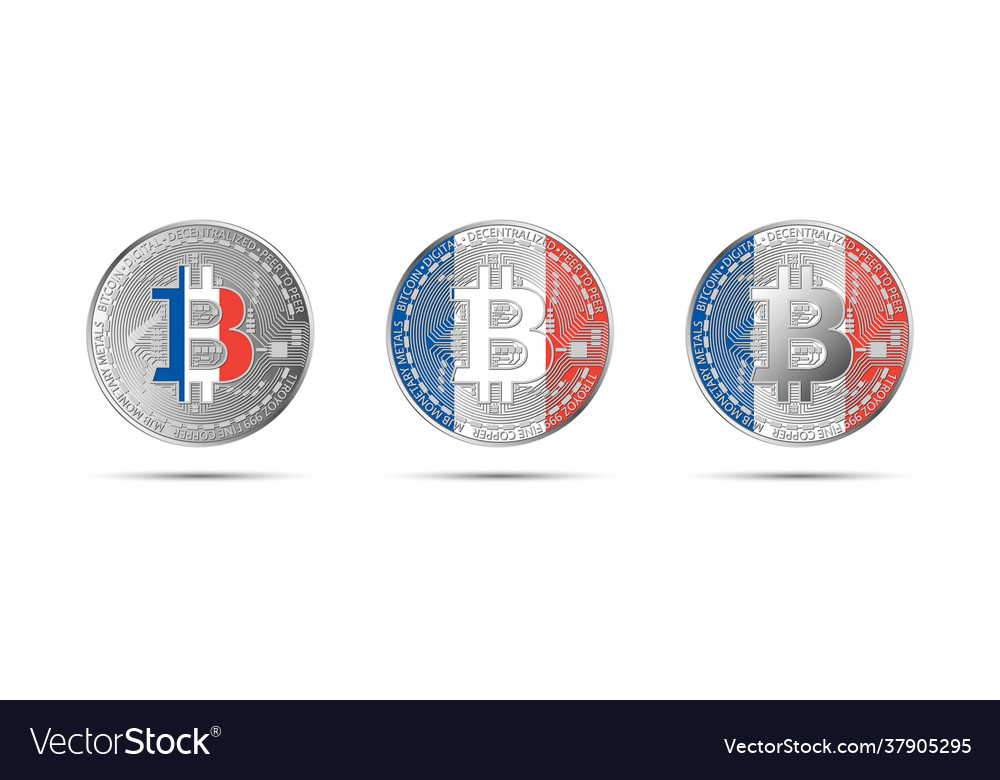 Bitcoin crypto Münzen mit flag france vector image Bitcoin crypto Münzen mit flag france