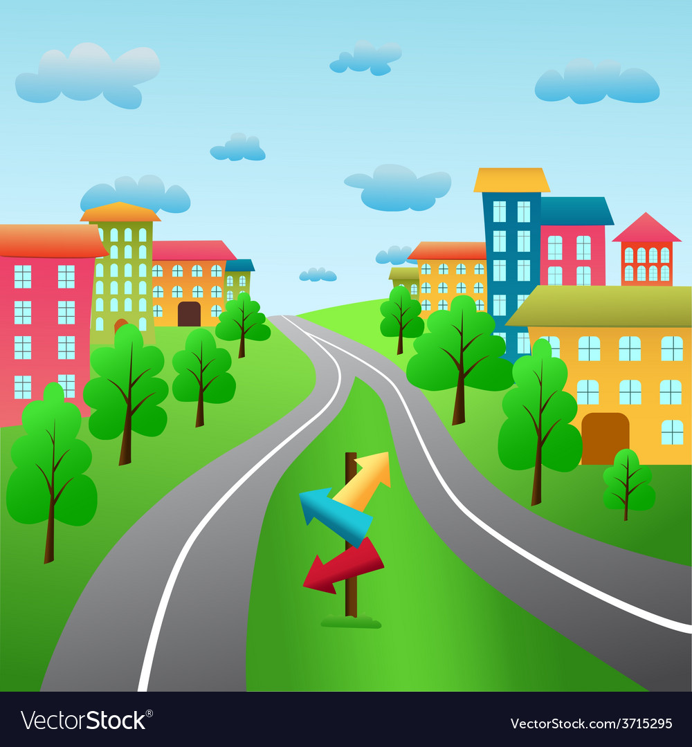 Cartoon city Royalty Free Vector Image - VectorStock Cartoon city Royalty Free Vector Image - VectorStock