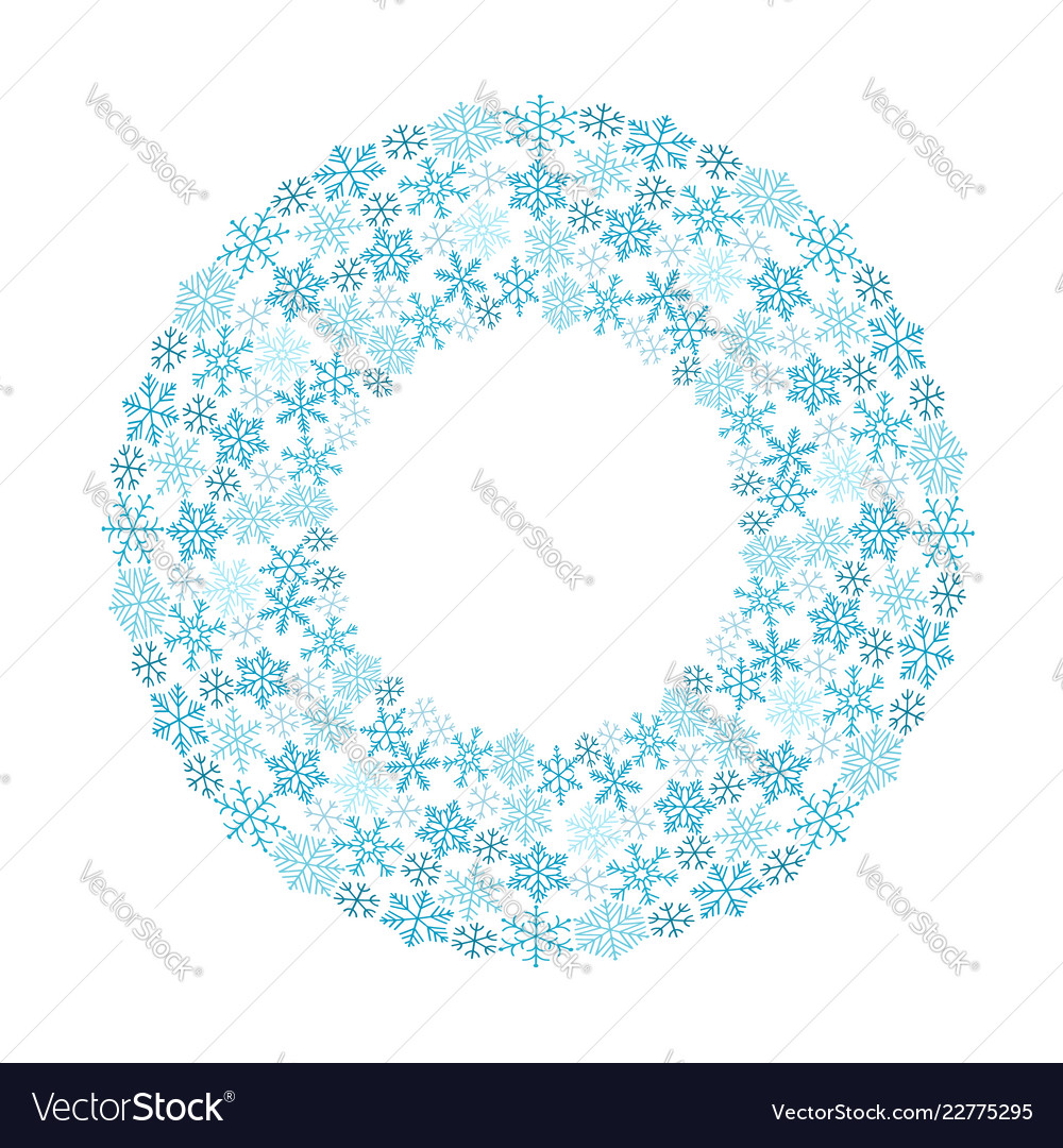 Circular pattern of snowflakes vector image Circular pattern of snowflakes