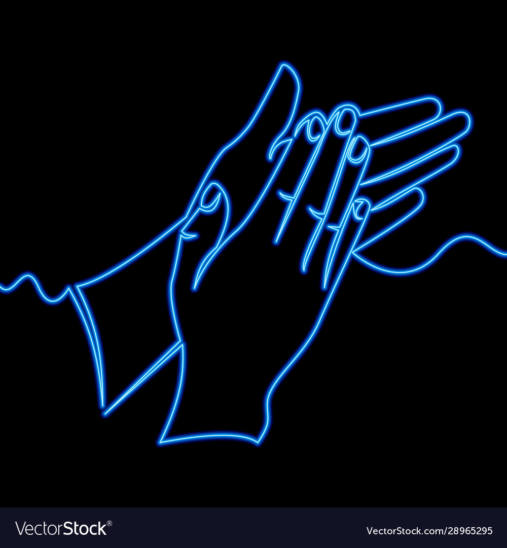 Continuous line clapping hands applause concept vector image Continuous line clapping hands applause concept