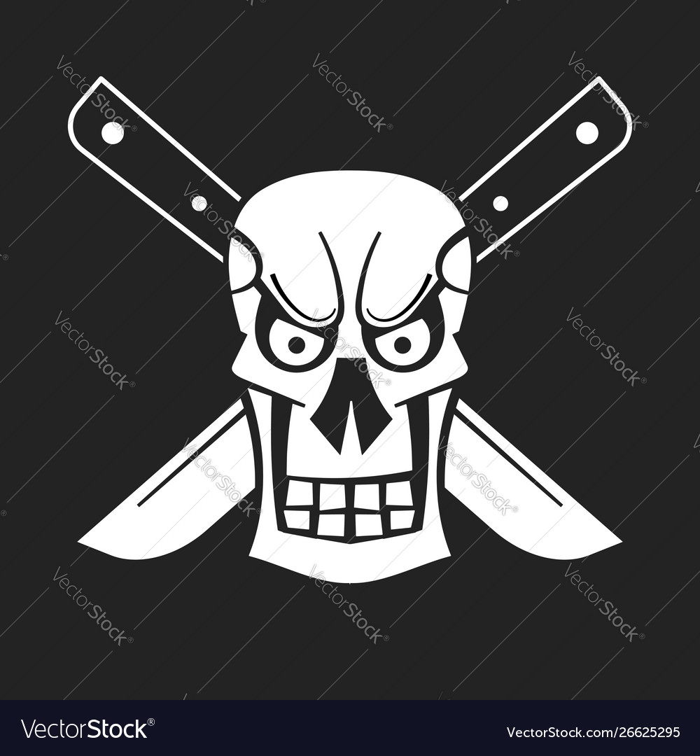 Evil skull logo hand drawn for your design vector image Evil skull logo hand drawn for your design