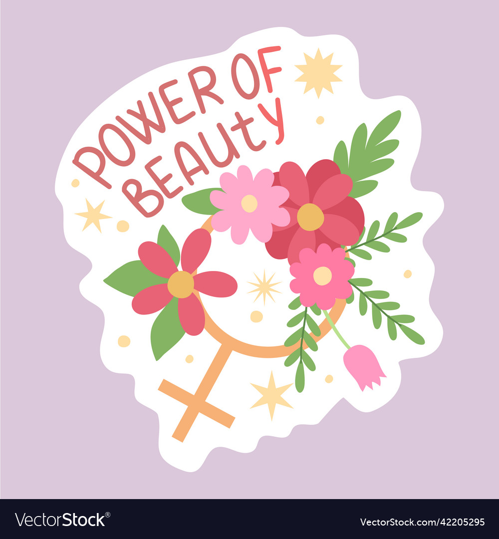 Feminist And Body Positive Sticker Power Vector Image