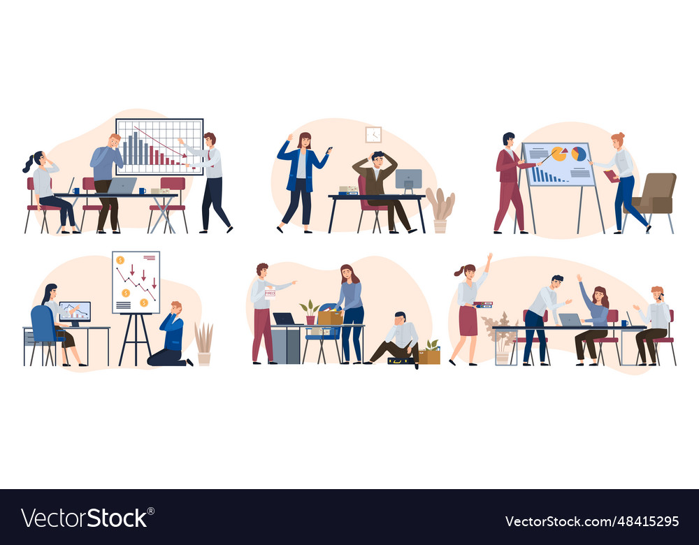 Financial crisis business failure economy crash Vector Image