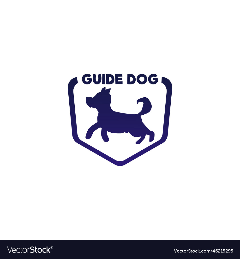 Guide dog icon or emblem design black and white