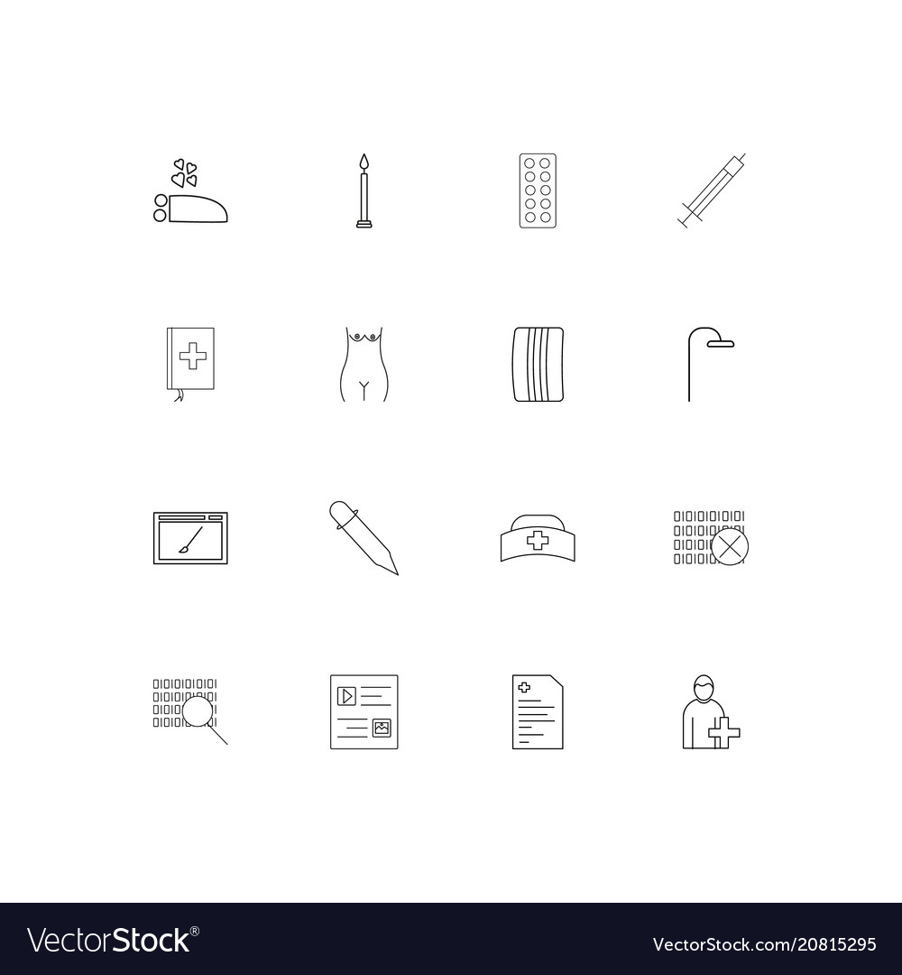 Healthcare and medical linear thin icons set