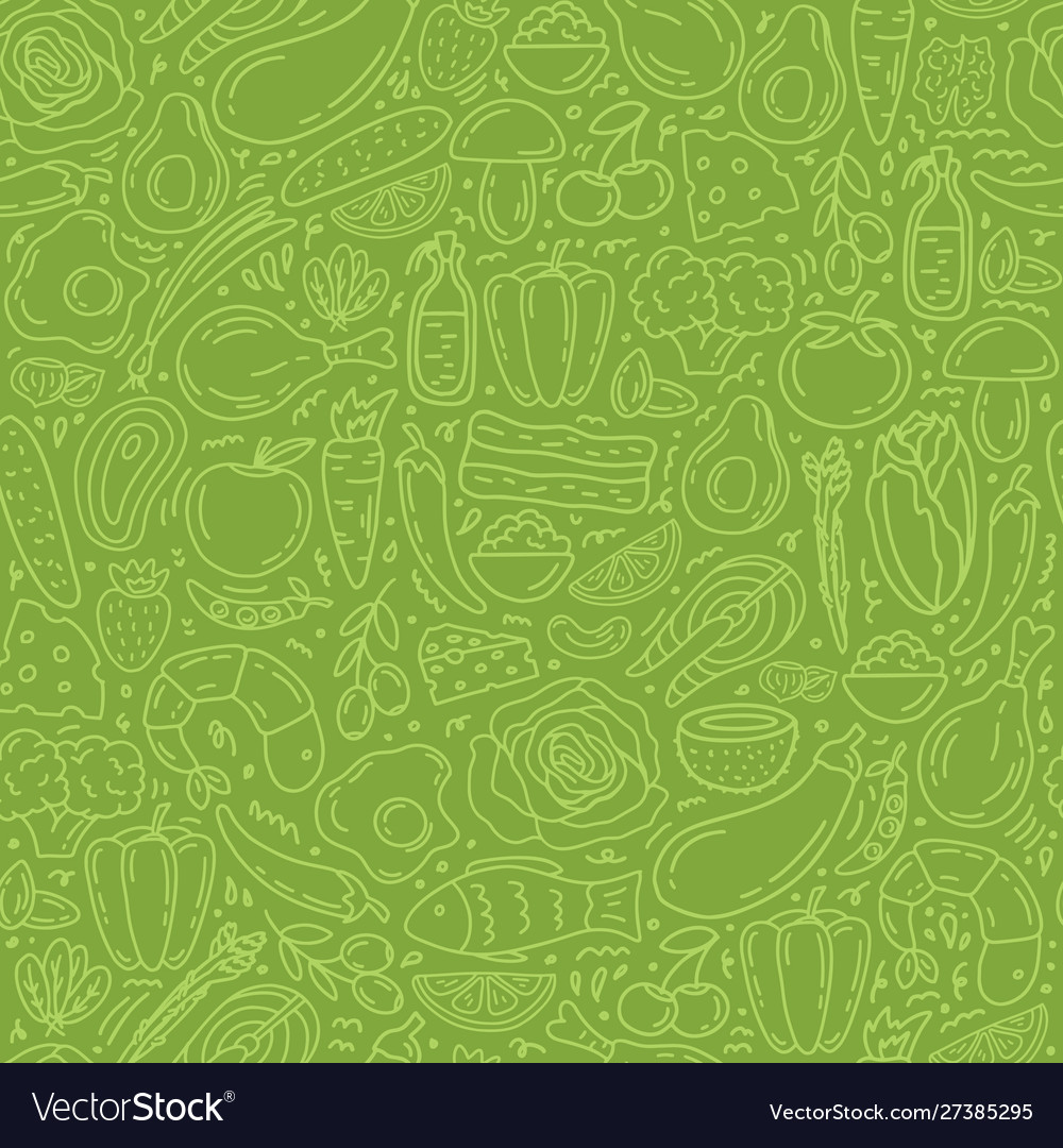 Healthy food seamless pattern