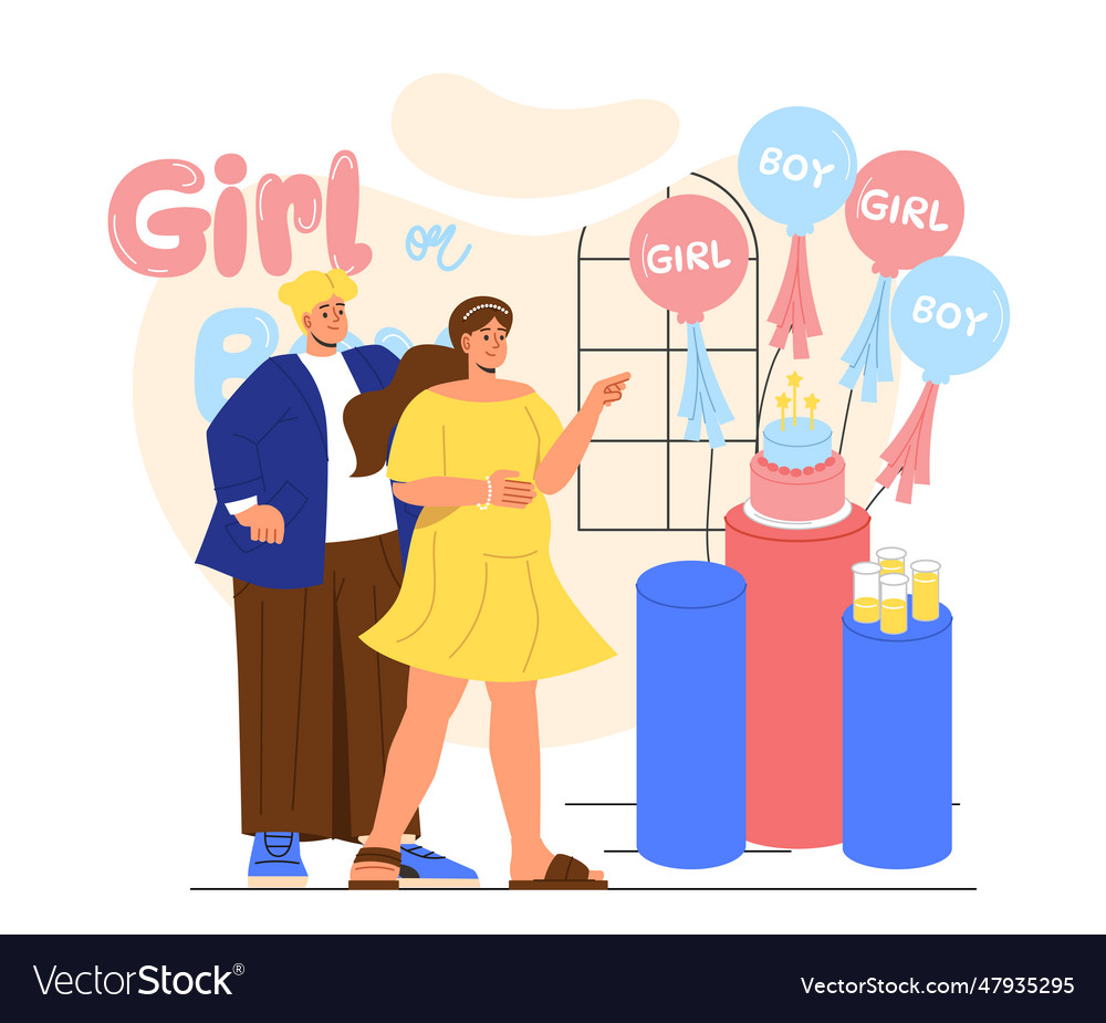 People at baby shower party concept Royalty Free Vector