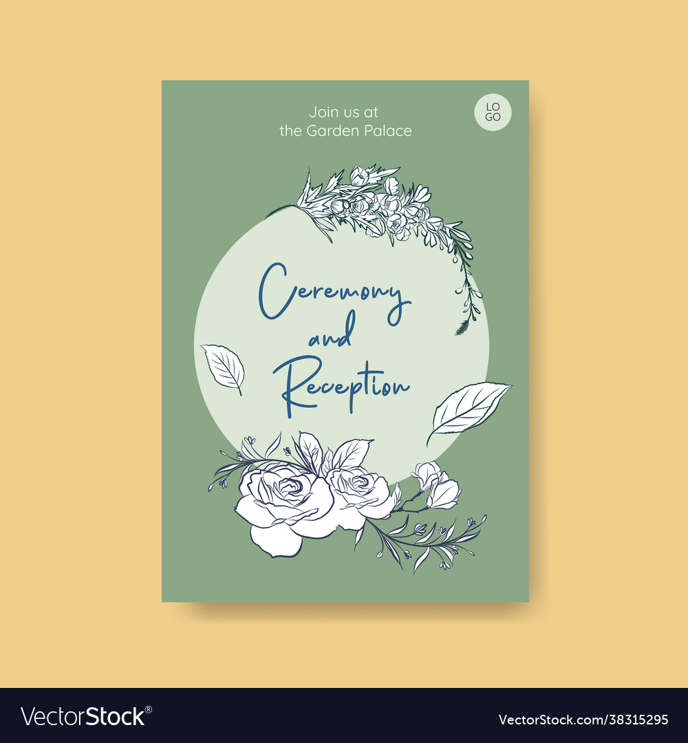 Poster template with wedding ceremony concept