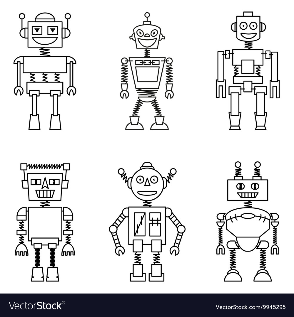 Retro smart robots set