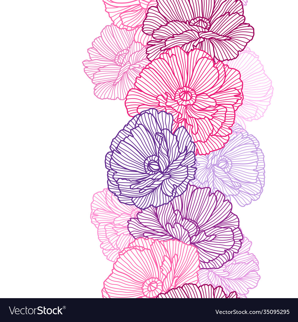 Seamless pattern with poppies