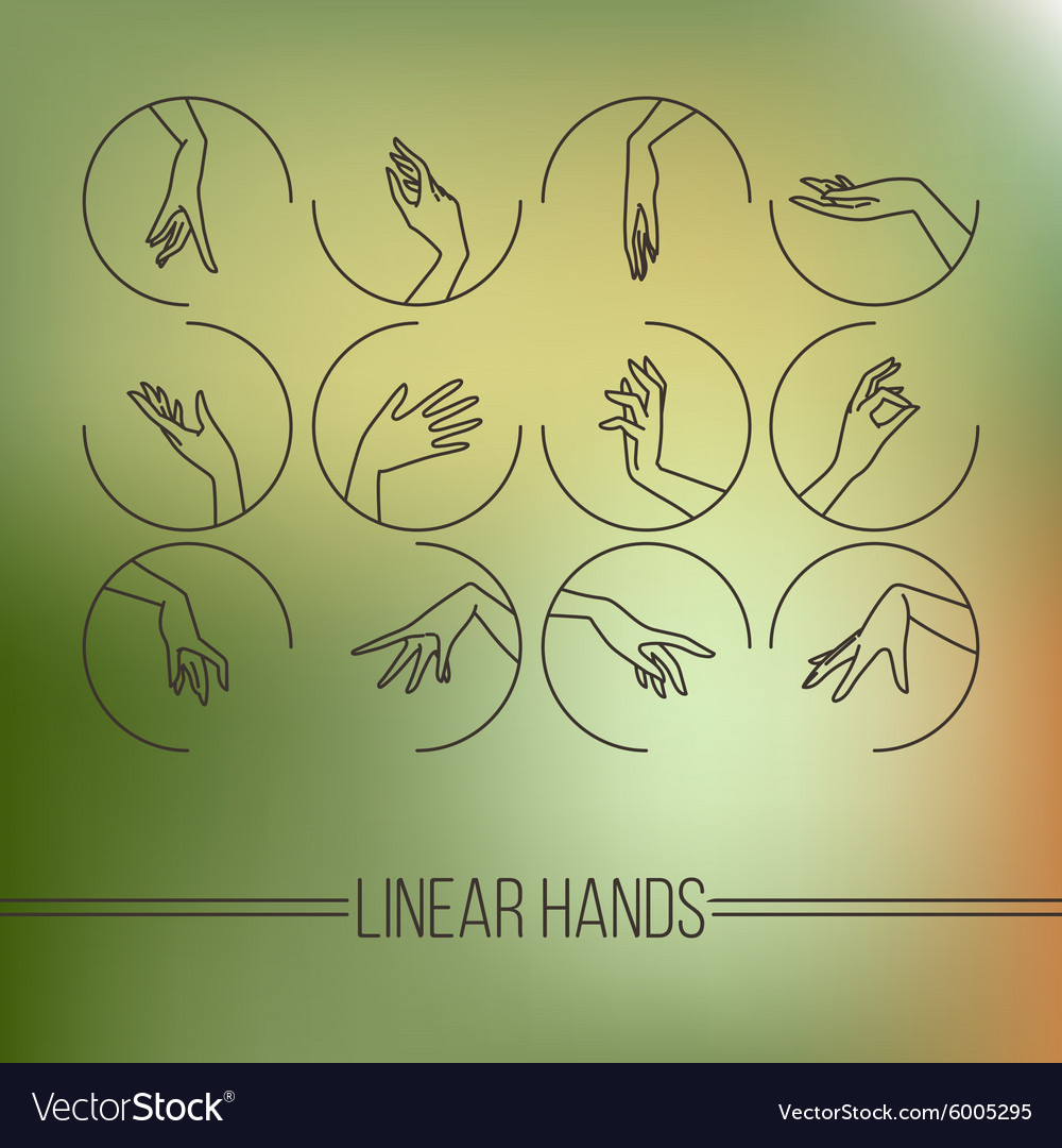Set of icons linear mapping graceful