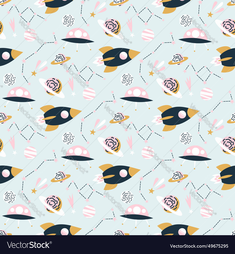 Space seamless pattern background vector image Space seamless pattern background