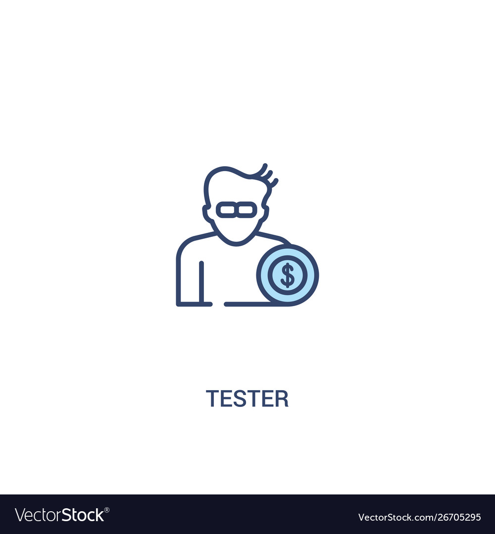 Tester concept 2 colored icon simple line element vector image Tester concept 2 colored icon simple line element