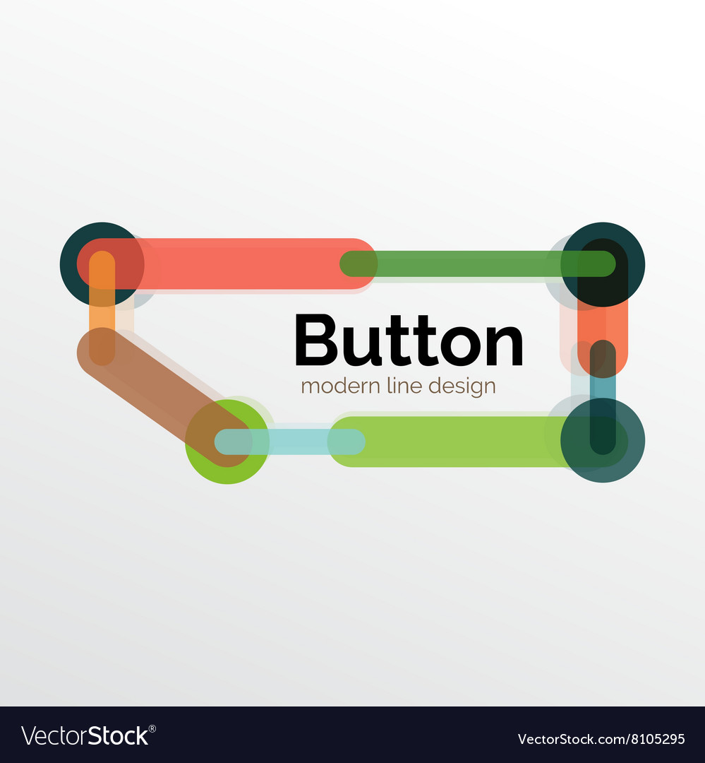 Thin line design geometric button flat