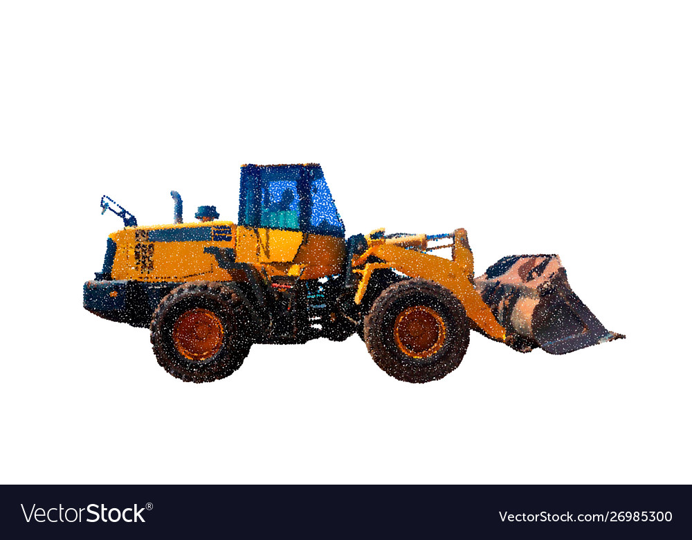 Bulldozer isolated on white background