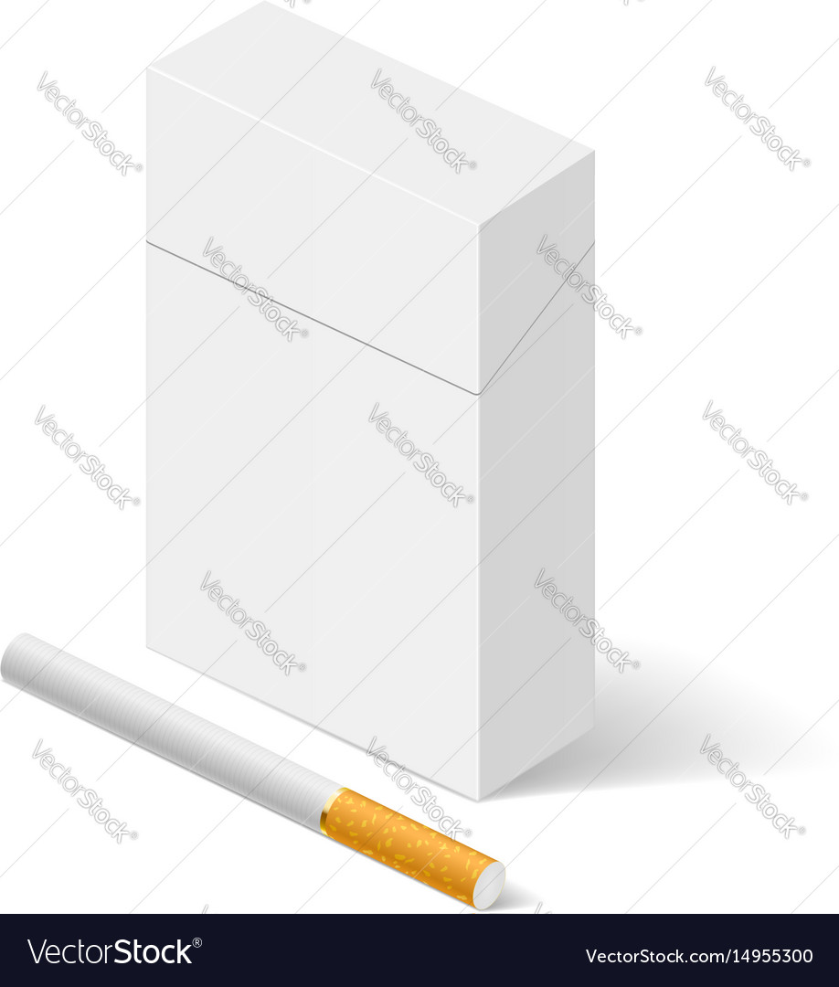 Closed full pack of cigarettes on white Royalty Free Vector