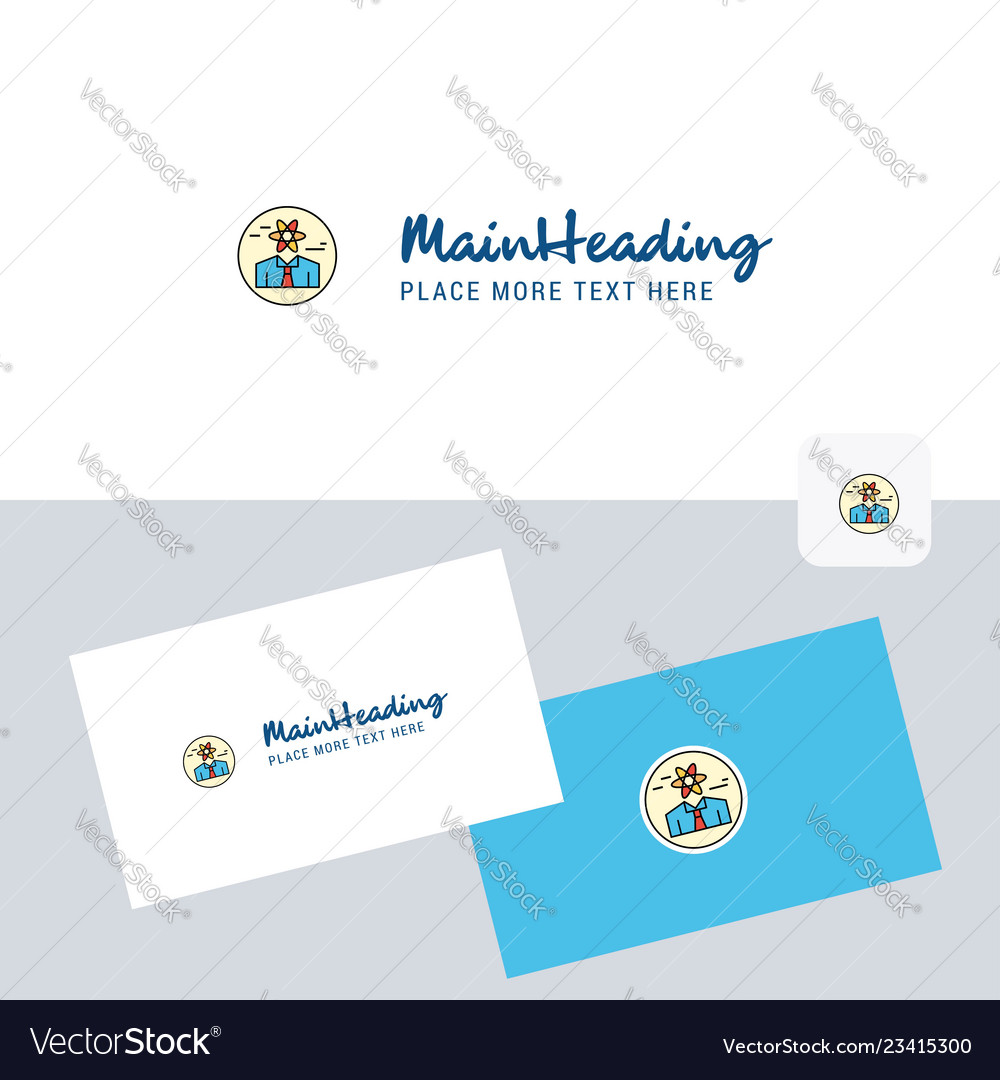 confused man logotype with business card template vector image man card template