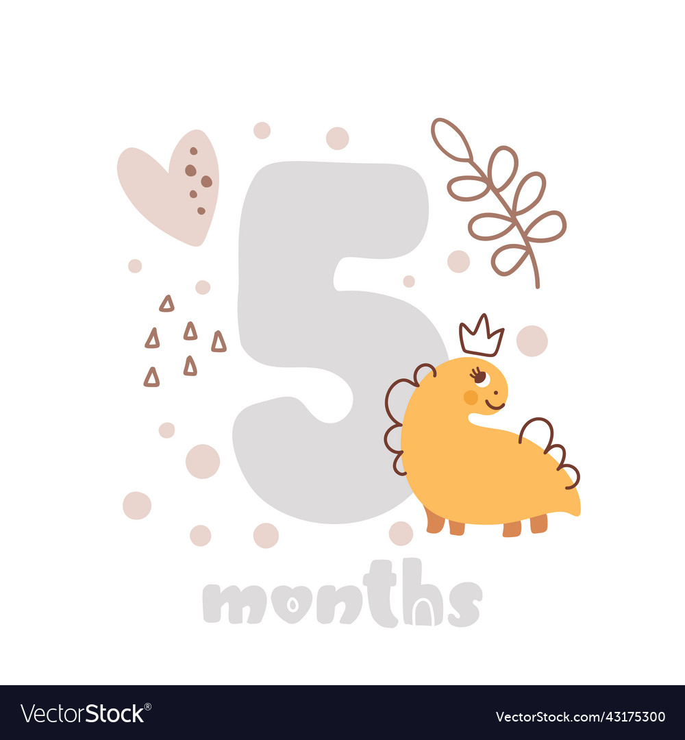 Cute Baby Milestone 5 Months Card