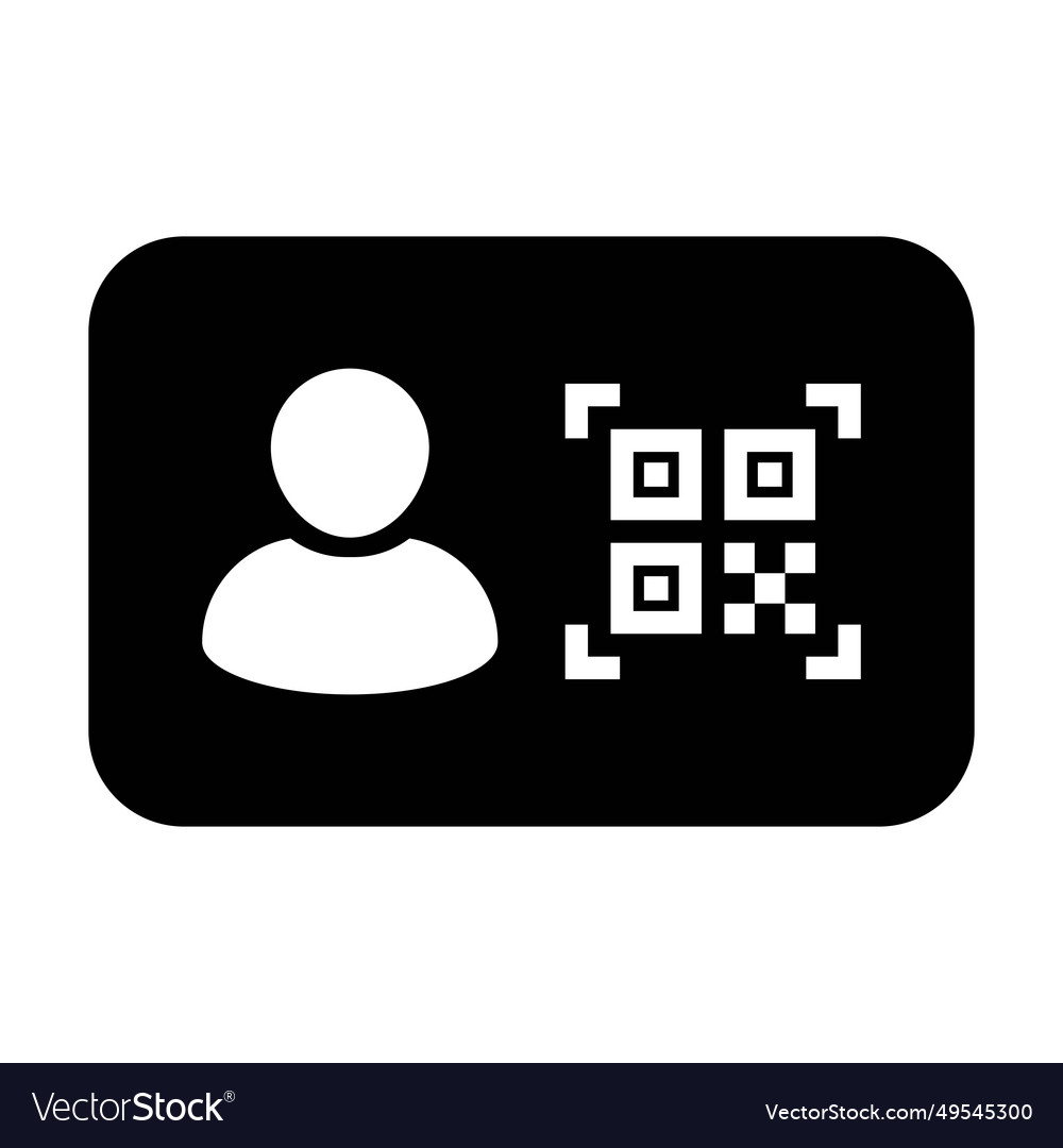 Digital id icon avatar with qr code vector image Digital id icon avatar with qr code