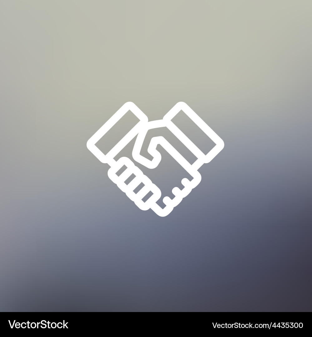 Handshake thin line icon Royalty Free Vector Image