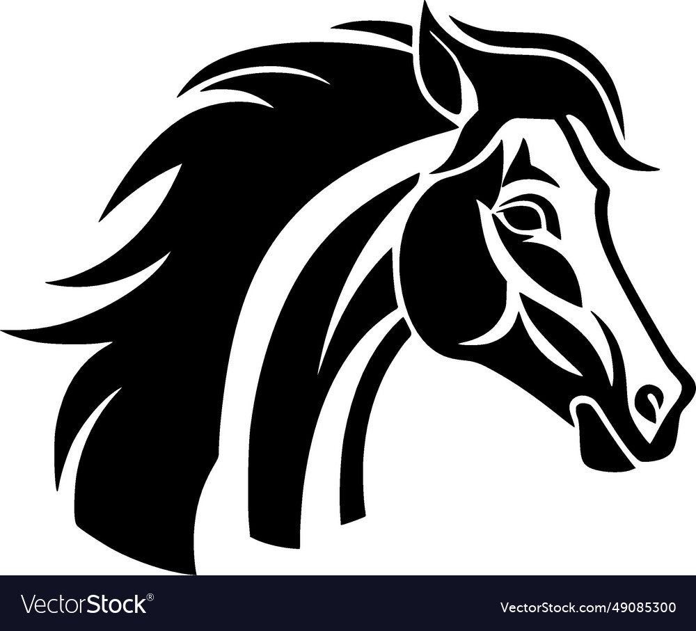 Horse - black and white isolated icon