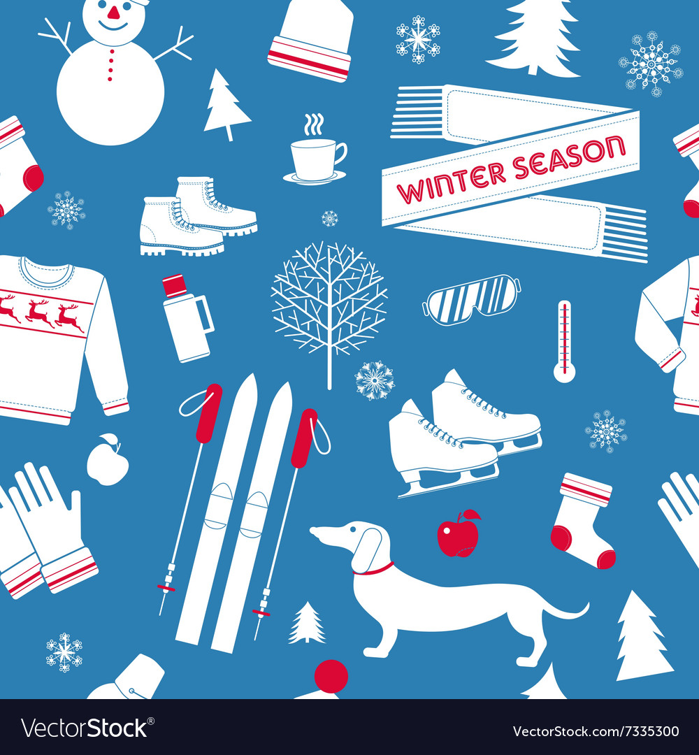 Retro Winter Snowscape Pattern