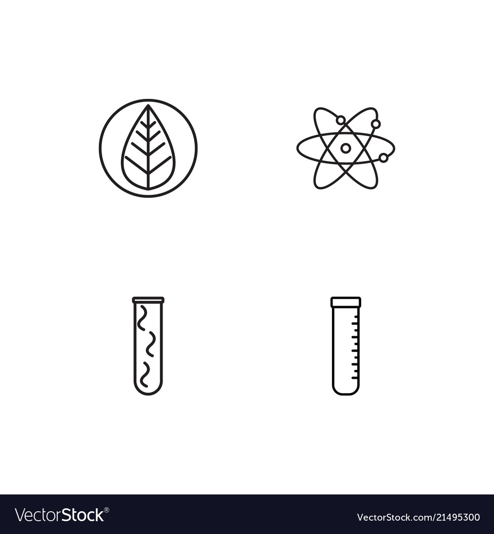 Science linear icons set simple outline
