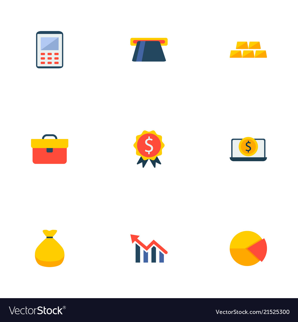 Set commerce icons flat style symbols