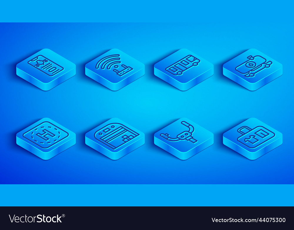 Set line mobile with ticket router and wi-fi vector image Set line mobile with ticket router and wi-fi