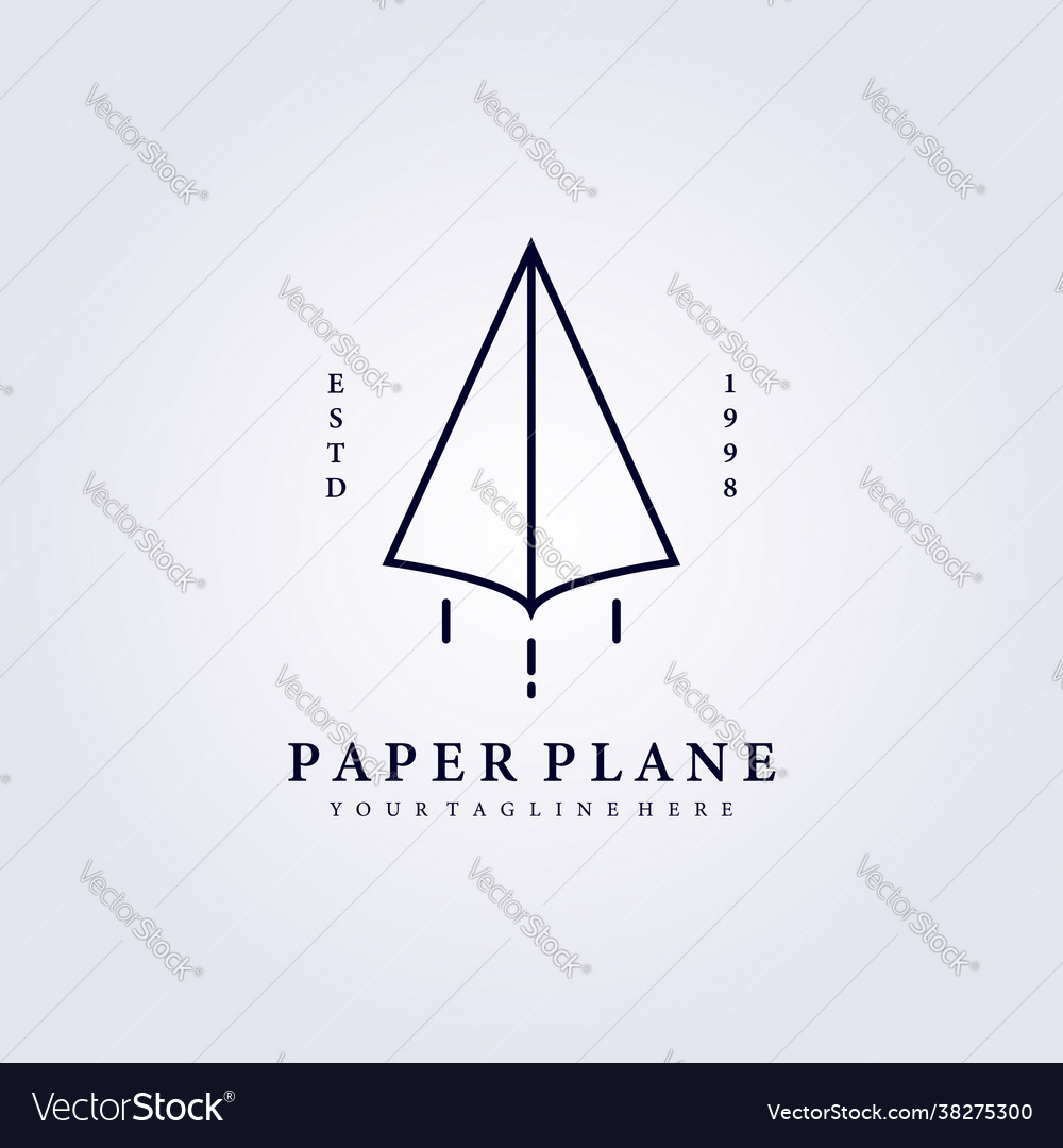 Simple travel logo paper plane line art