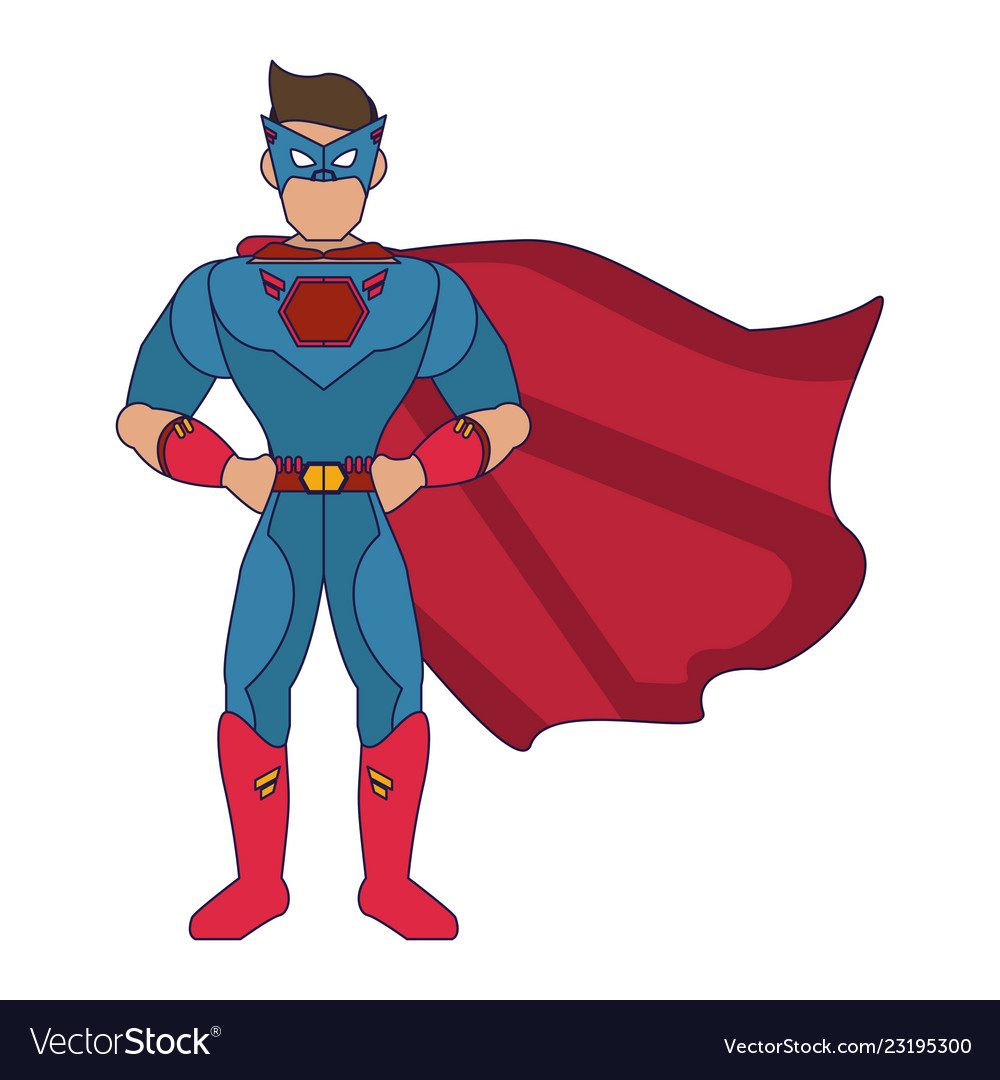 Superhero character cartoon Royalty Free Vector Image