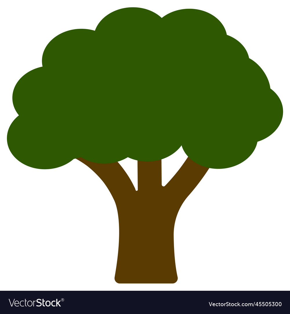 Tree Silhouette Icon - Simple Leaf Shape