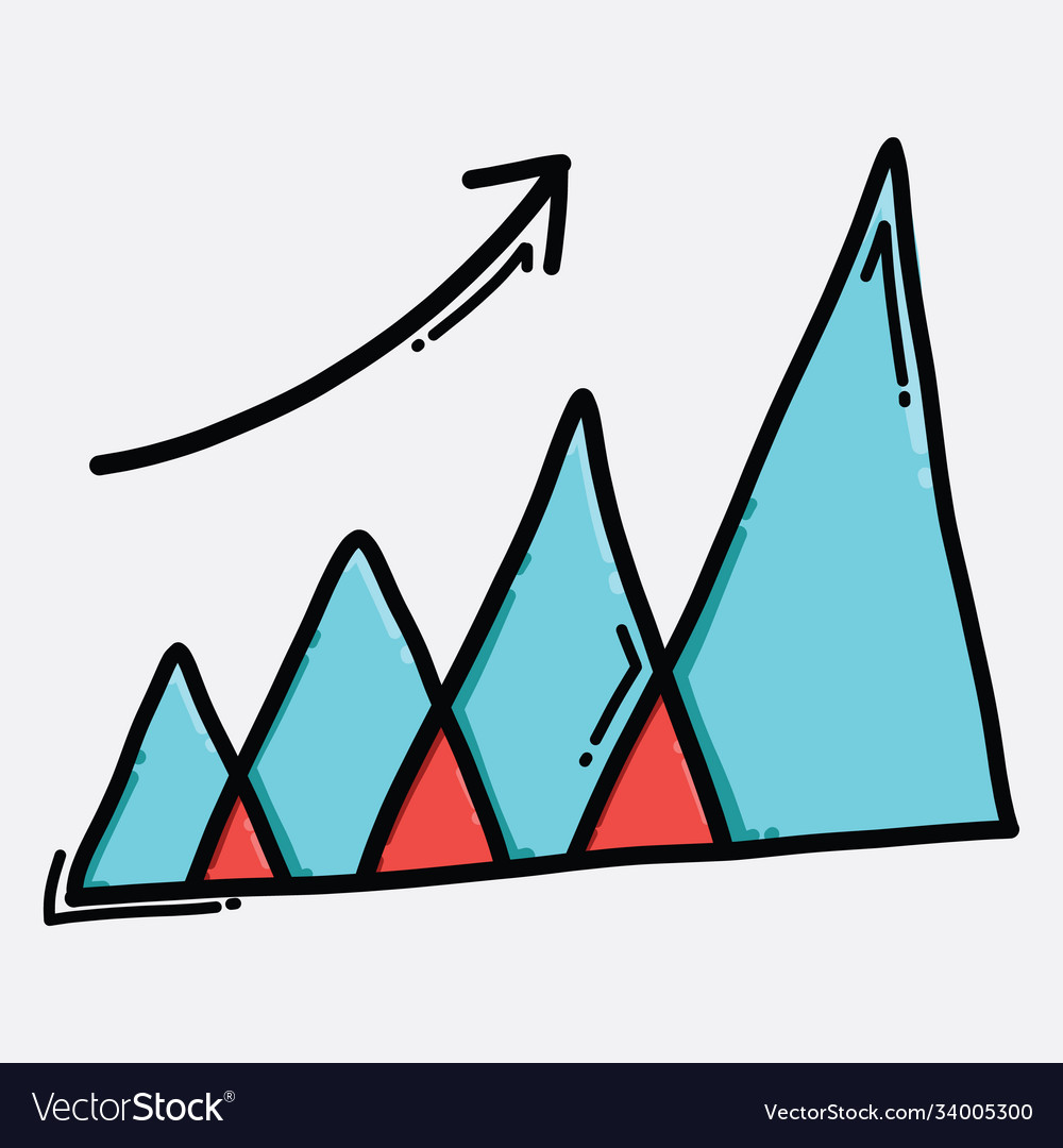 Triangle graph color icon drawing sketch hand