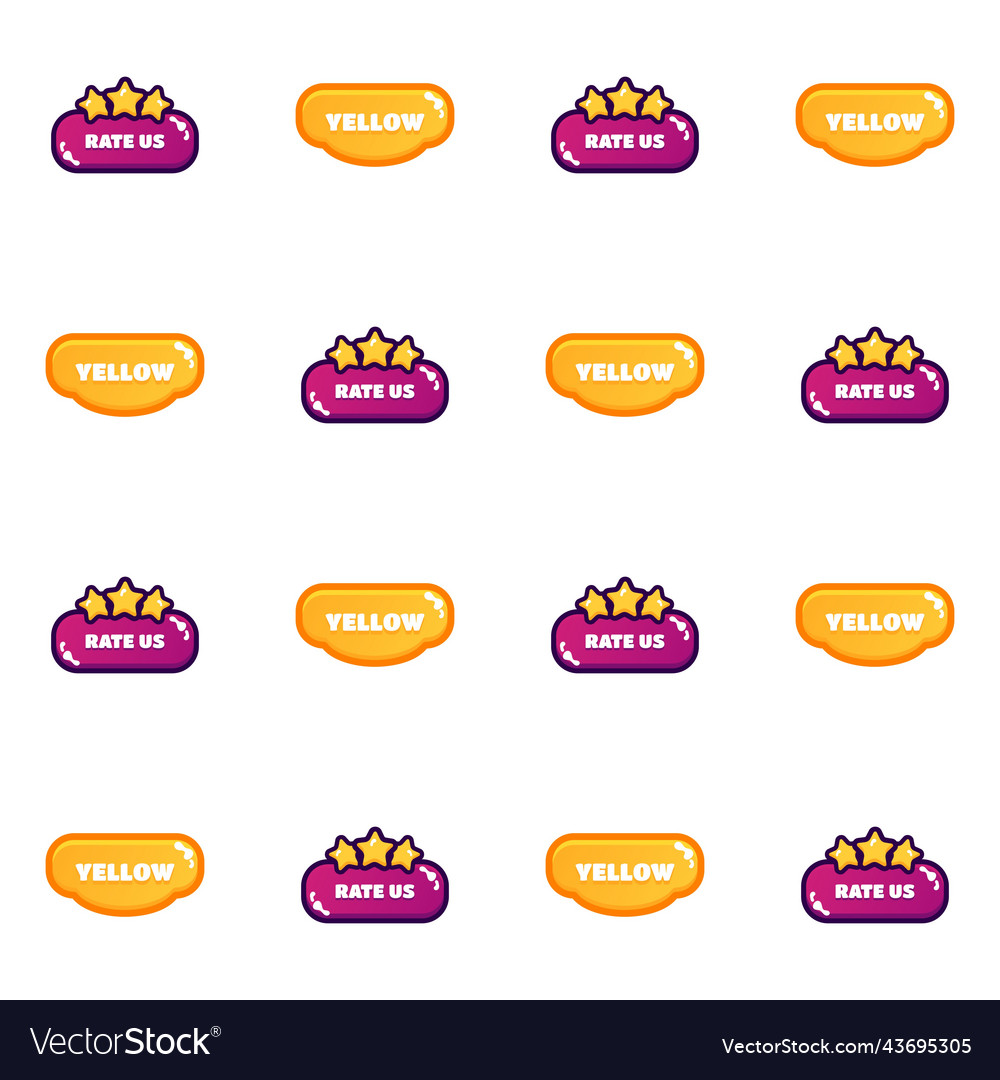 Big set buttons for games and app wooden game ui vector image Big set buttons for games and app wooden game ui